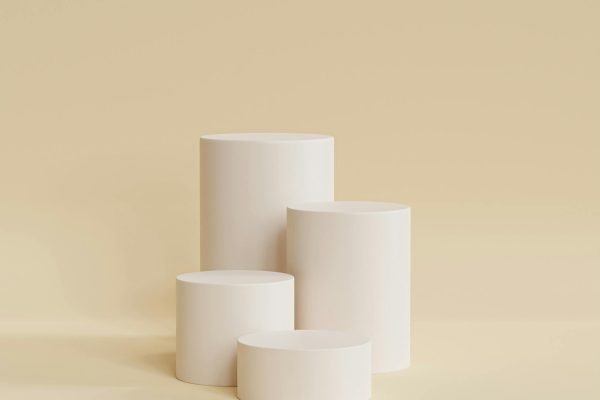 White Paper Rolls on White Table