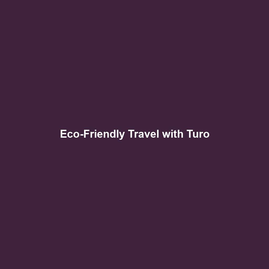 Eco-Friendly Travel with Turo