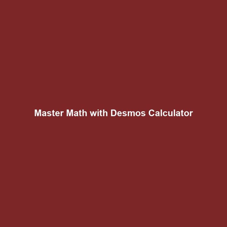 Master Math with Desmos Calculator