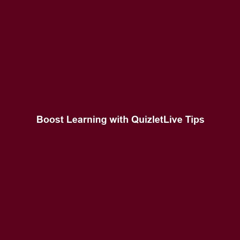 Boost Learning with QuizletLive Tips
