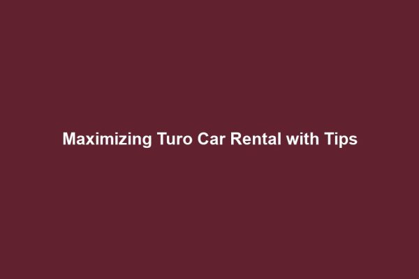 Maximizing Turo Car Rental with Tips