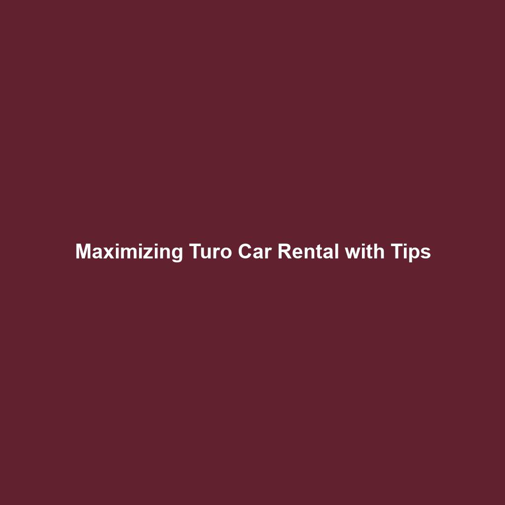 Maximizing Turo Car Rental with Tips