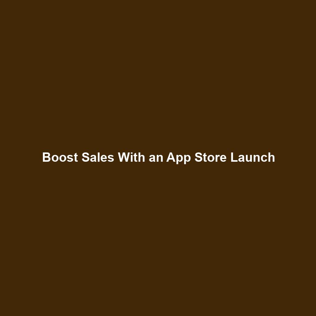 Boost Sales With an App Store Launch