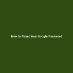 How to Reset Your Google Password