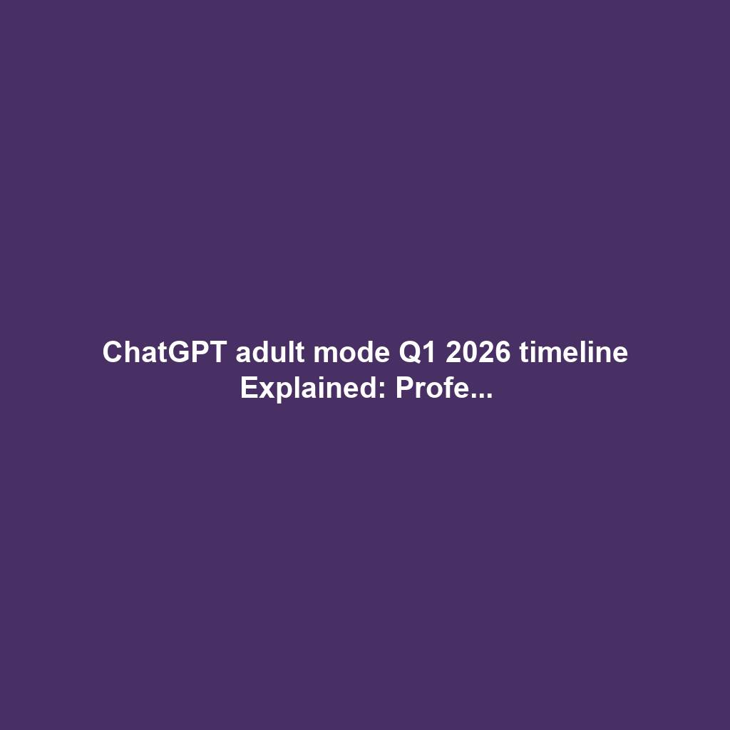 ChatGPT adult mode Q1 2026 timeline Explained: Profe...
