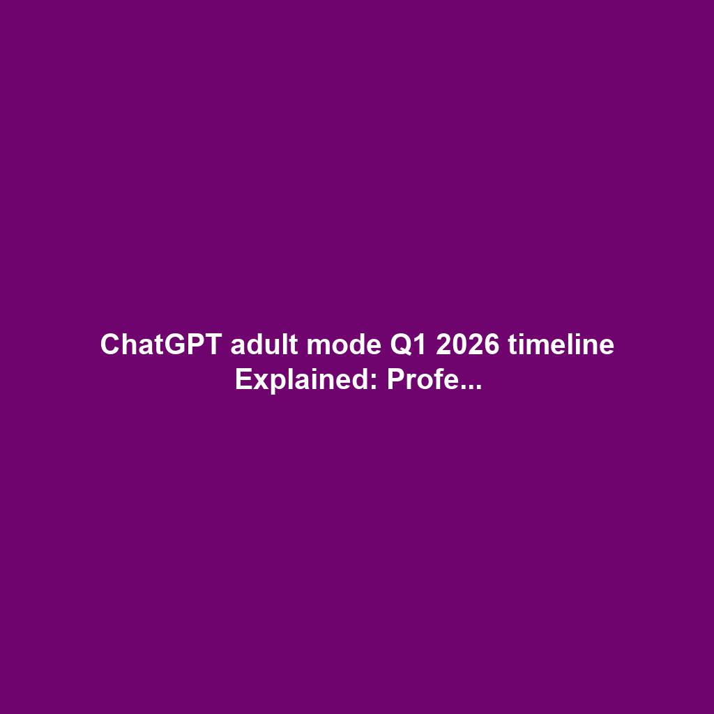 ChatGPT adult mode Q1 2026 timeline Explained: Profe...