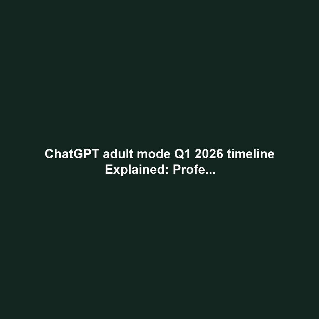 ChatGPT adult mode Q1 2026 timeline Explained: Profe...