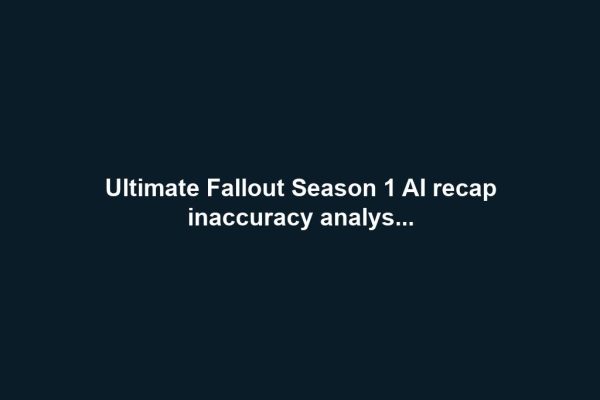 Ultimate Fallout Season 1 AI recap inaccuracy analys...