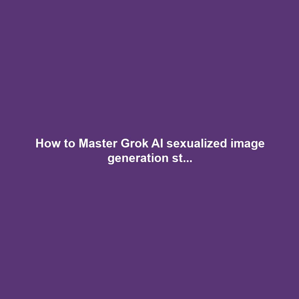 How to Master Grok AI sexualized image generation st...