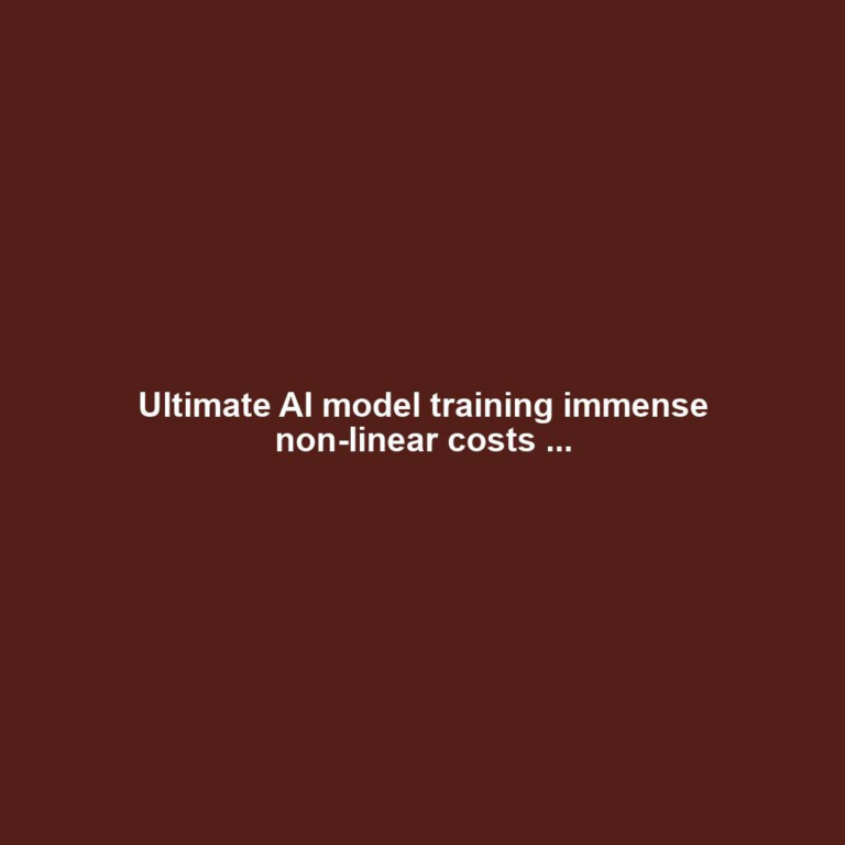 Ultimate AI model training immense non-linear costs ...