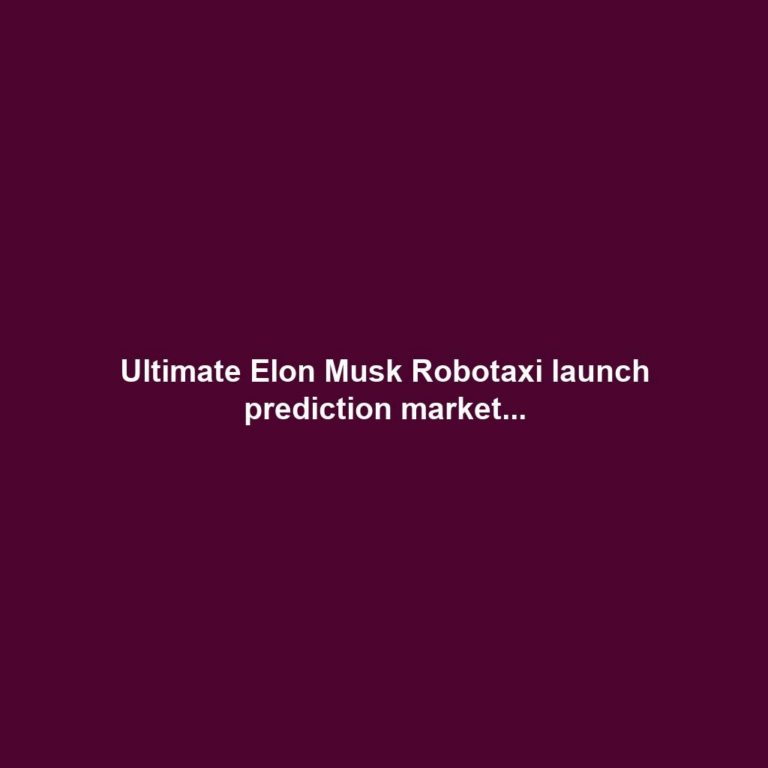 Ultimate Elon Musk Robotaxi launch prediction market...