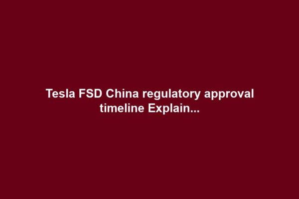 Tesla FSD China regulatory approval timeline Explain...