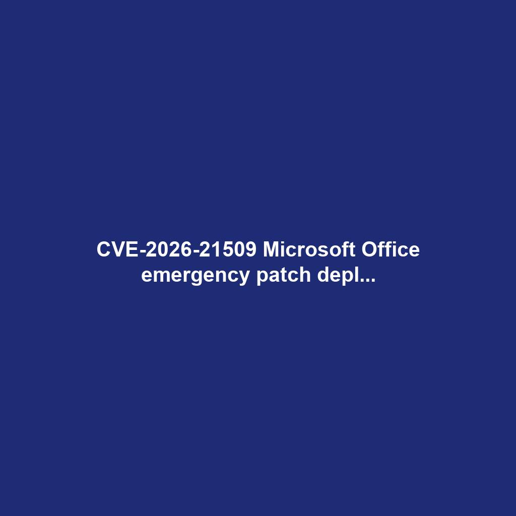 CVE-2026-21509 Microsoft Office emergency patch depl...