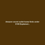 Amazon secret outlet home finds under $100 Explained...