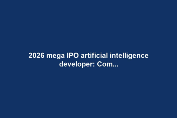 2026 mega IPO artificial intelligence developer: Com...