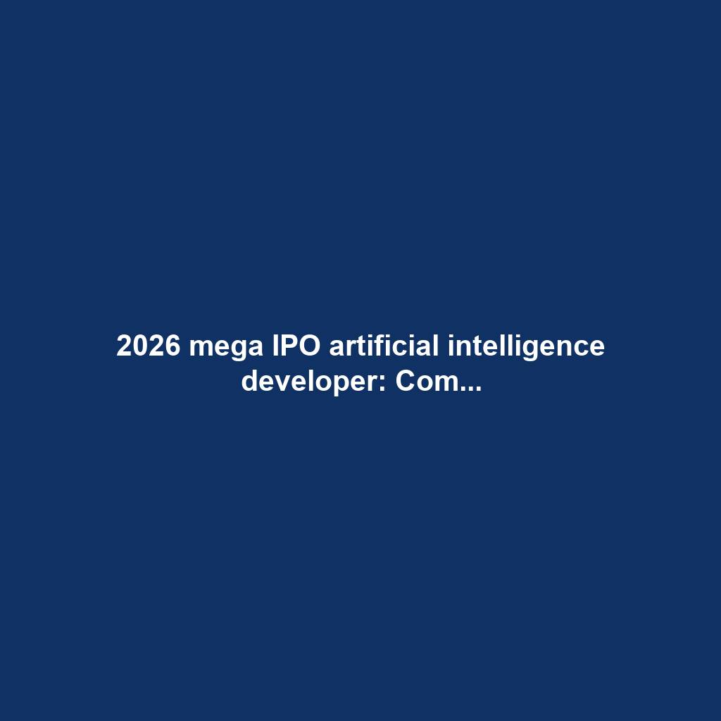 2026 mega IPO artificial intelligence developer: Com...