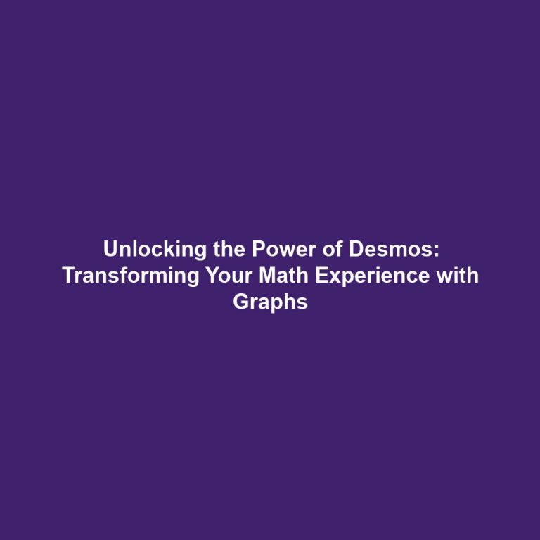Unlocking the Power of Desmos: Transforming Your Math Experience with Graphs