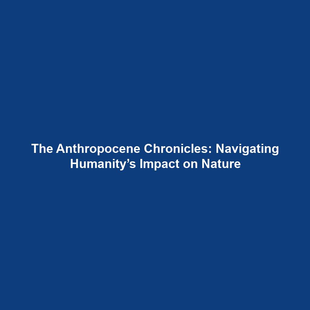 The Anthropocene Chronicles: Navigating Humanity’s Impact on Nature