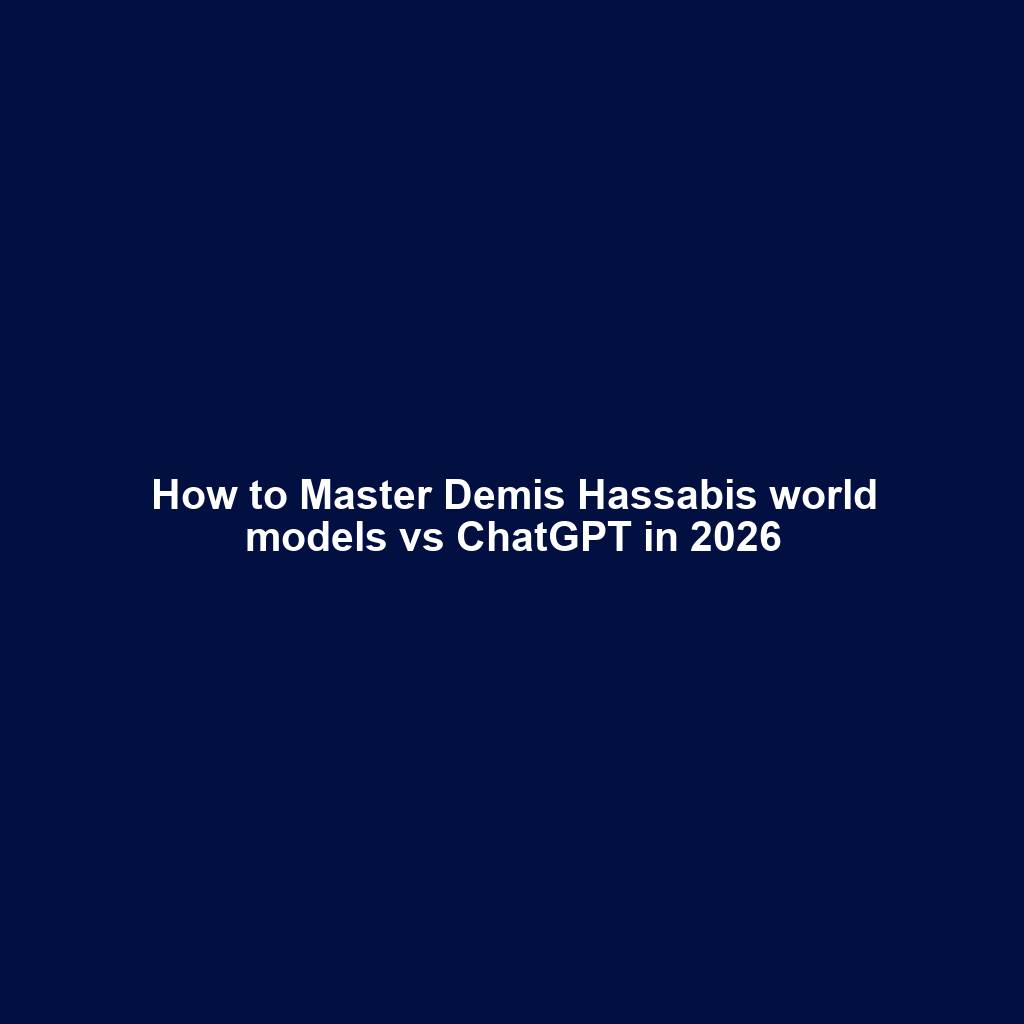 How to Master Demis Hassabis world models vs ChatGPT in 2026