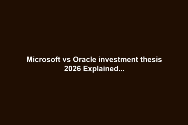 Microsoft vs Oracle investment thesis 2026 Explained...