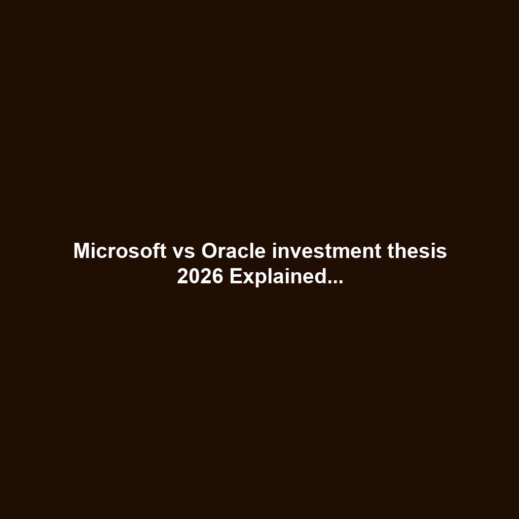 Microsoft vs Oracle investment thesis 2026 Explained...