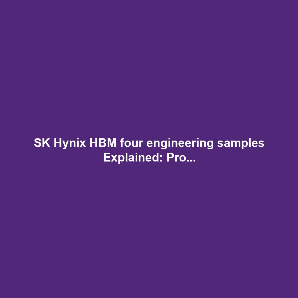 SK Hynix HBM four engineering samples Explained: Pro...
