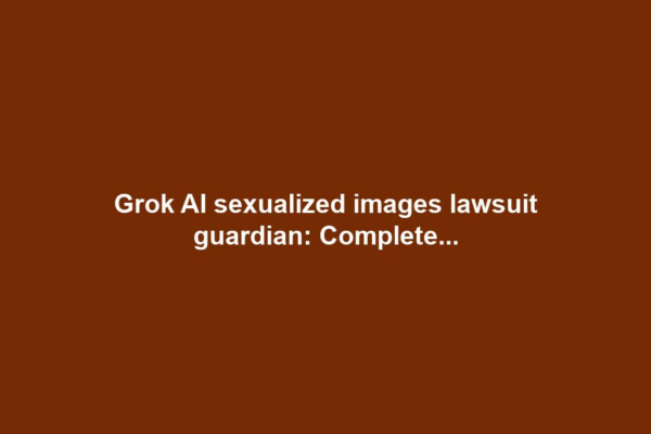Grok AI sexualized images lawsuit guardian: Complete...