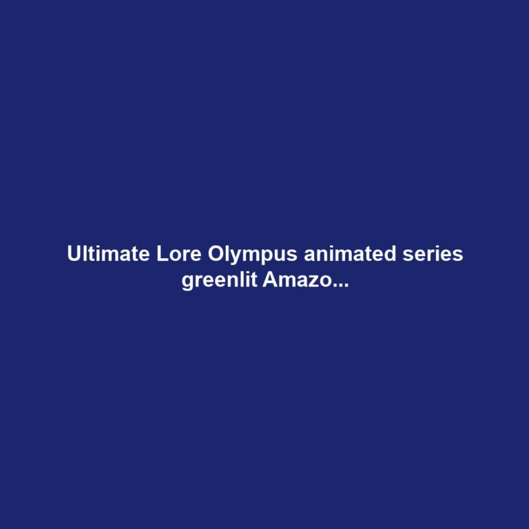 Ultimate Lore Olympus animated series greenlit Amazo...