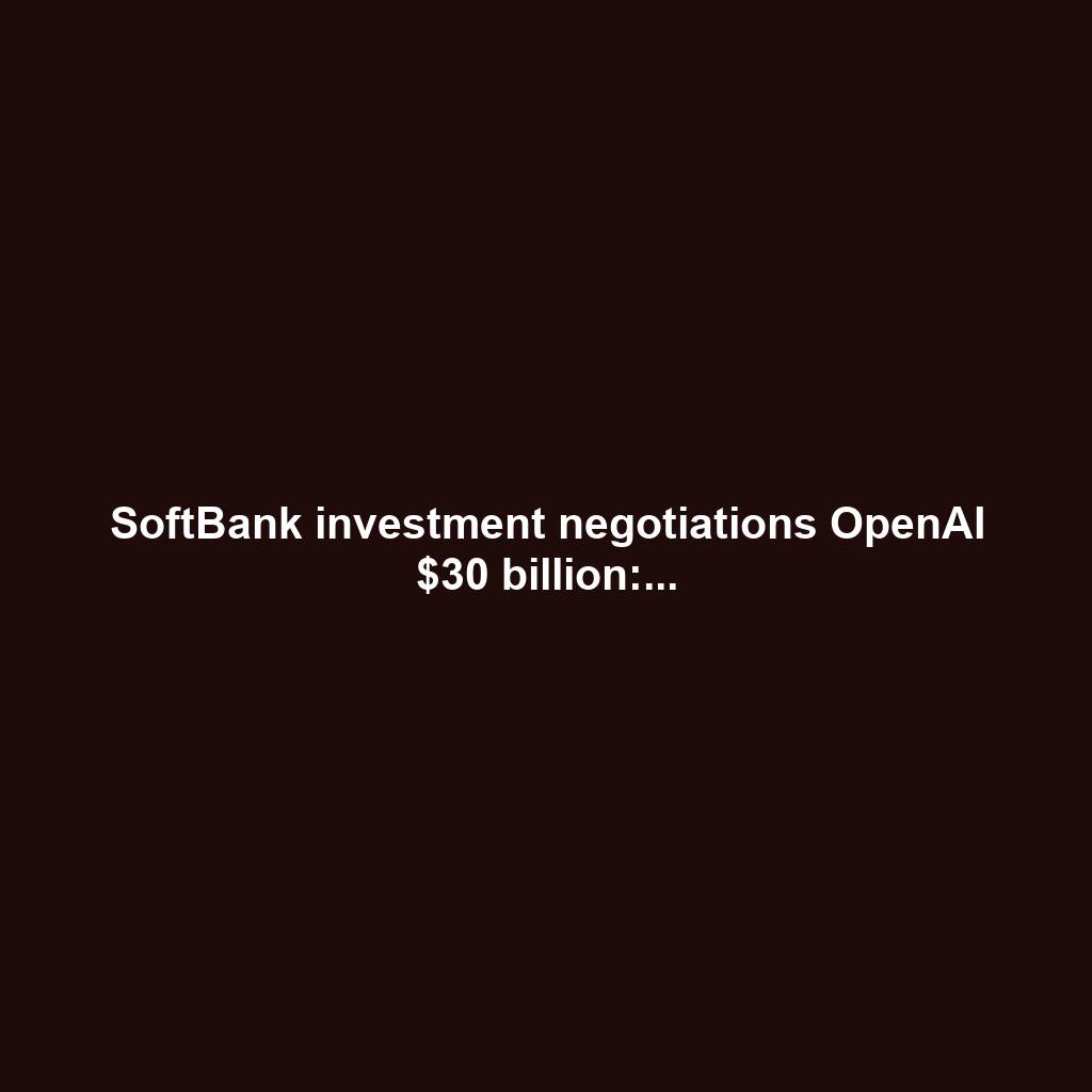 SoftBank investment negotiations OpenAI $30 billion:...