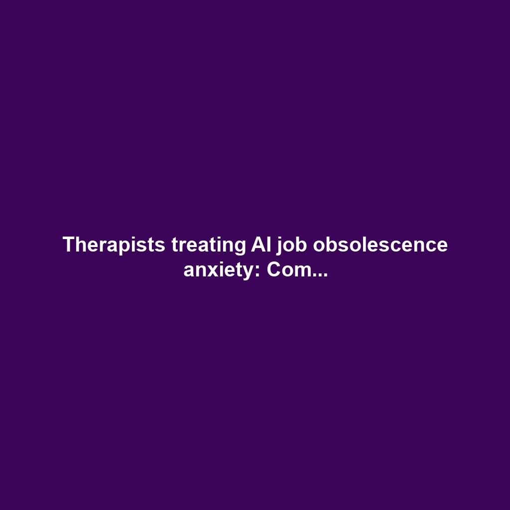 Therapists treating AI job obsolescence anxiety: Com...