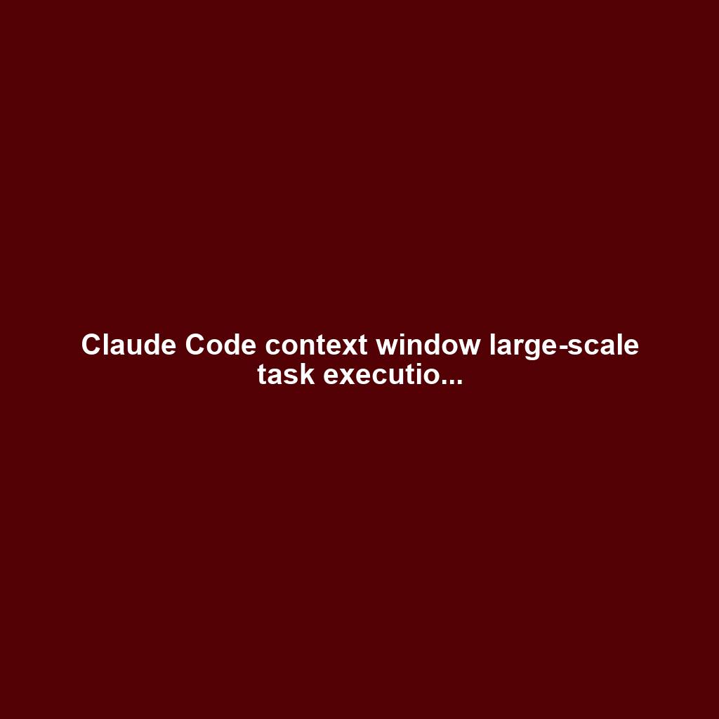Claude Code context window large-scale task executio...