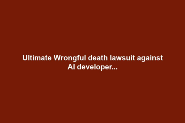 Ultimate Wrongful death lawsuit against AI developer...