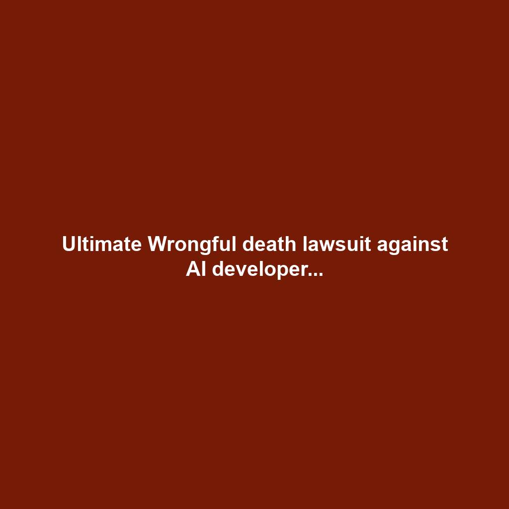 Ultimate Wrongful death lawsuit against AI developer...