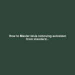 How to Master tesla removing autosteer from standard...