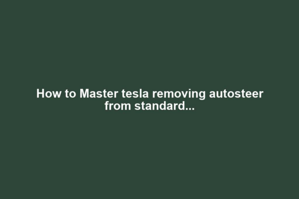 How to Master tesla removing autosteer from standard...