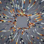 Vivid 3D rendering of dynamic colorful ribbons forming a square in abstract digital art.