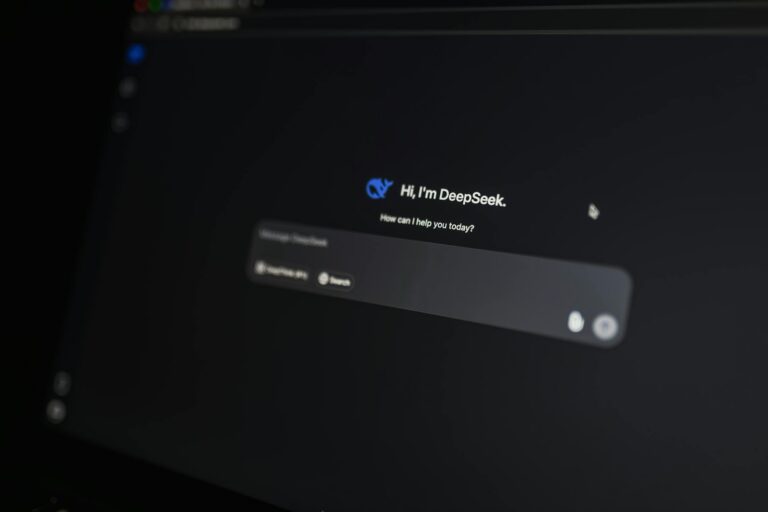 Close-up of an AI-driven chat interface on a computer screen, showcasing modern AI technology.