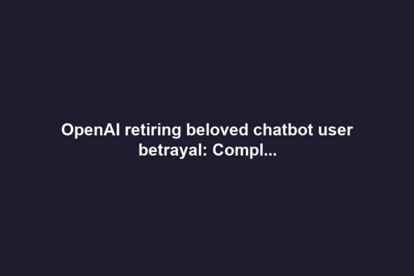 OpenAI retiring beloved chatbot user betrayal: Compl...