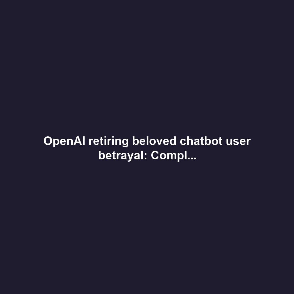 OpenAI retiring beloved chatbot user betrayal: Compl...