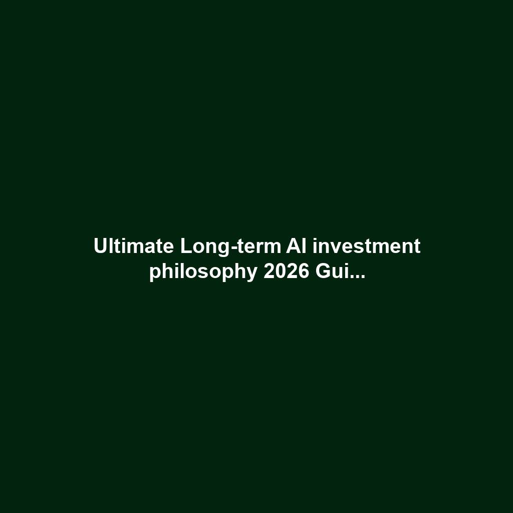 Ultimate Long-term AI investment philosophy 2026 Gui...