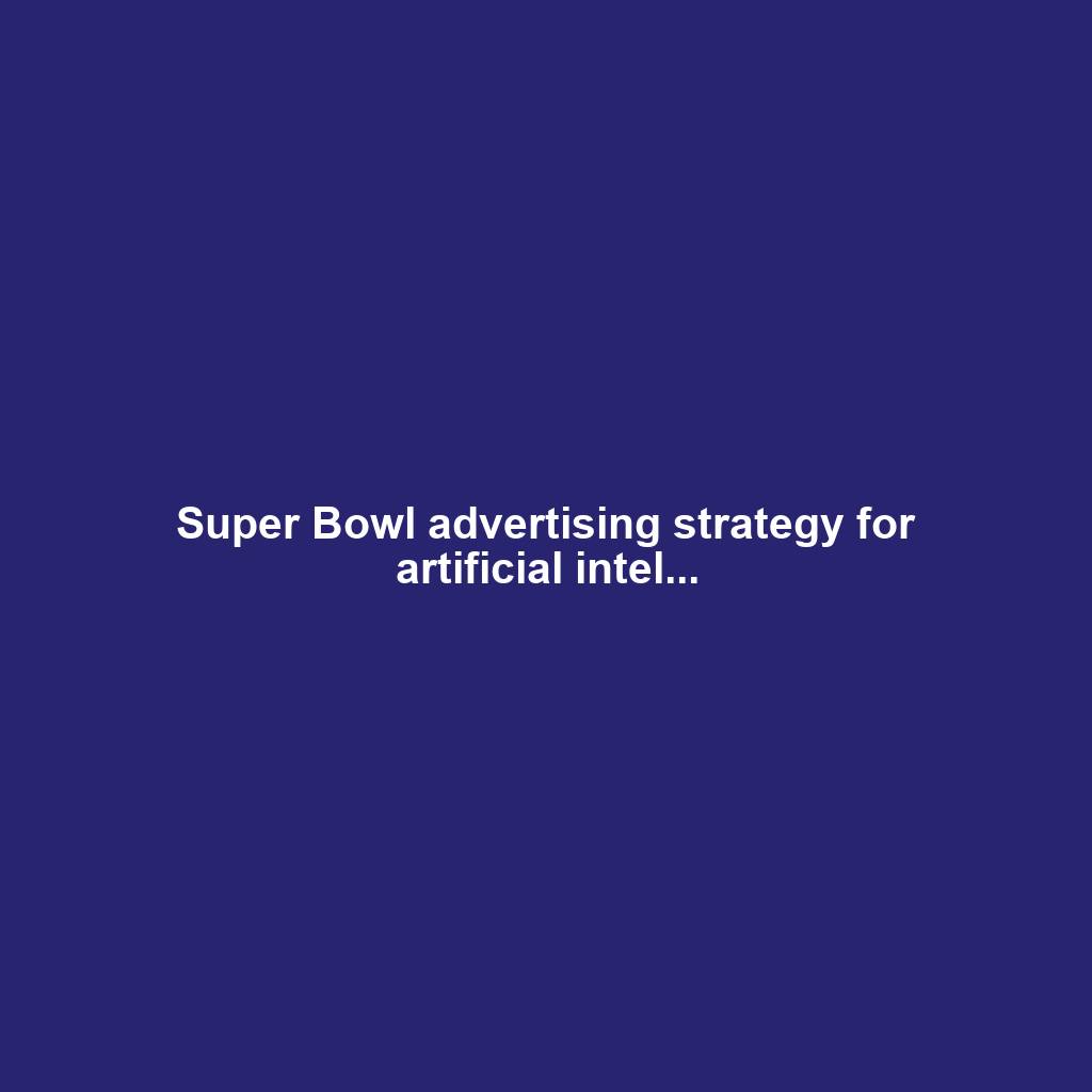 Super Bowl advertising strategy for artificial intel...