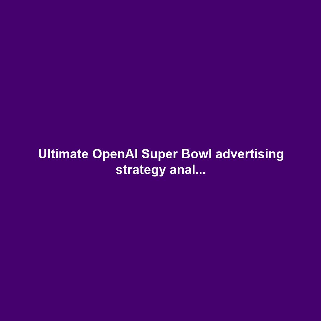 Ultimate OpenAI Super Bowl advertising strategy anal...