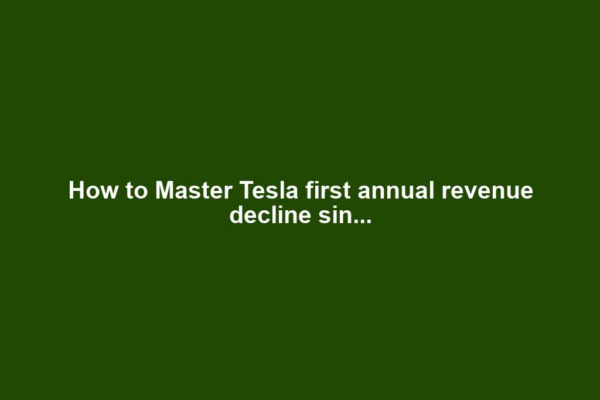 How to Master Tesla first annual revenue decline sin...