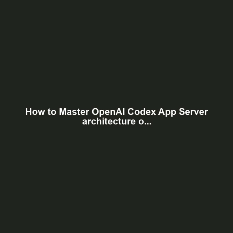 How to Master OpenAI Codex App Server architecture o...