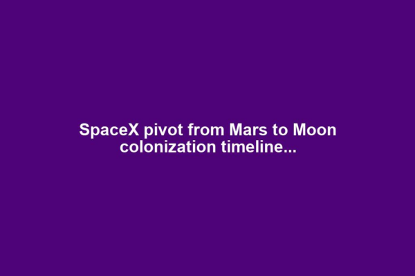 SpaceX pivot from Mars to Moon colonization timeline...