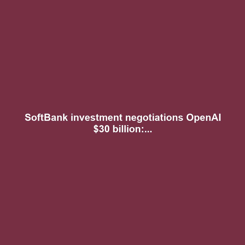 SoftBank investment negotiations OpenAI $30 billion:...