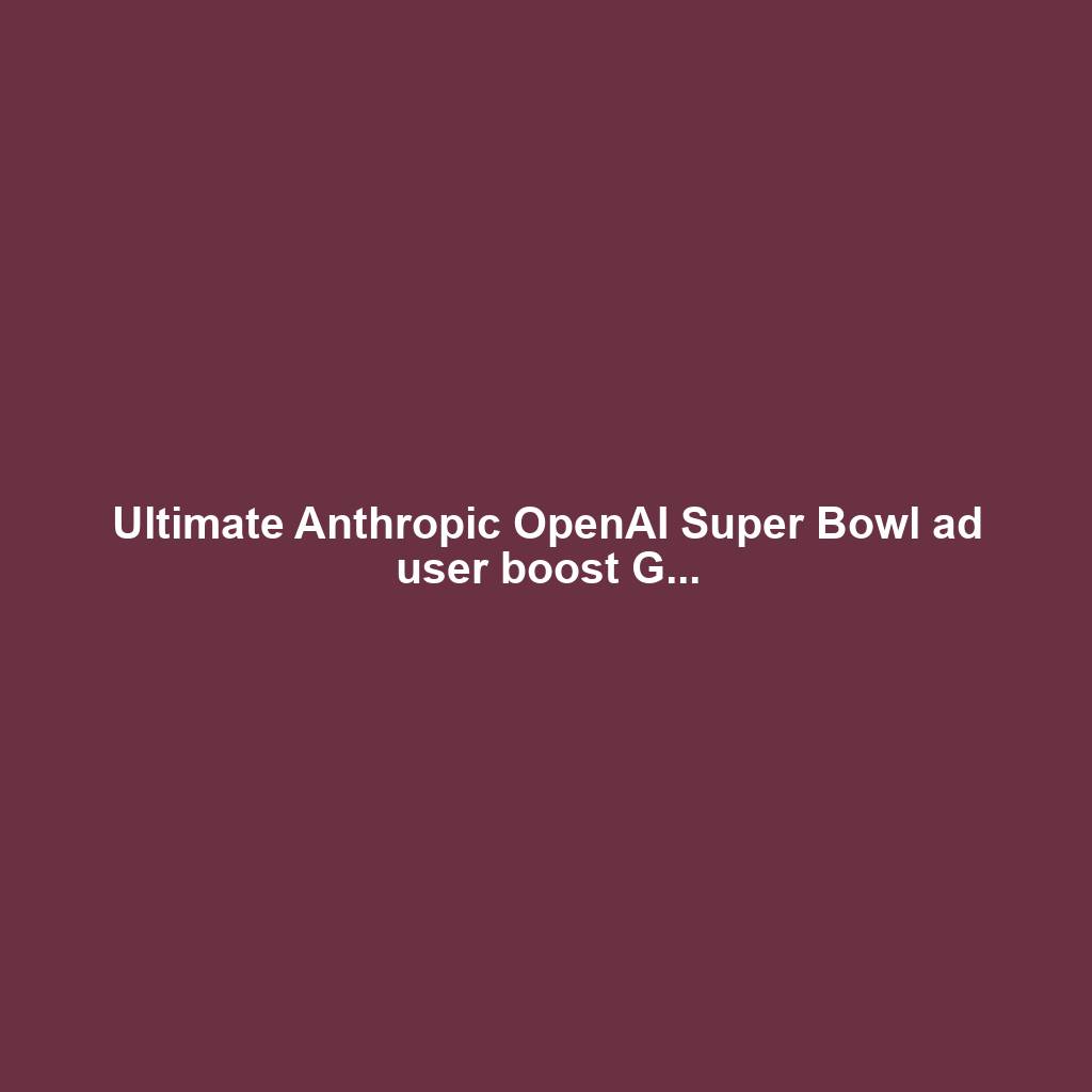 Ultimate Anthropic OpenAI Super Bowl ad user boost G...