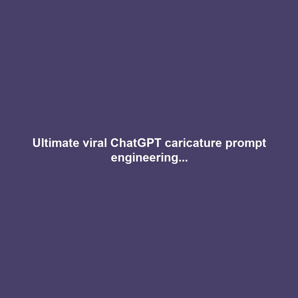 Ultimate viral ChatGPT caricature prompt engineering...