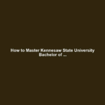 How to Master Kennesaw State University Bachelor of ...