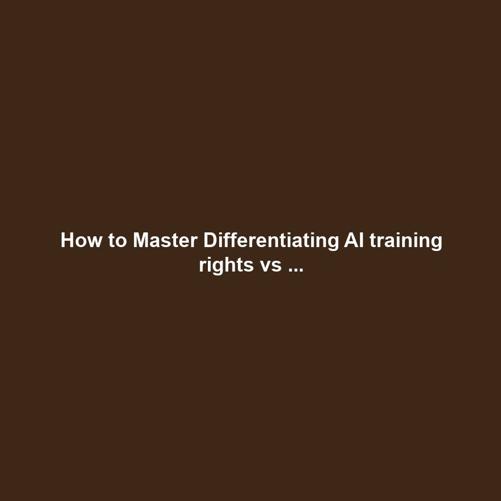 How to Master Differentiating AI training rights vs ...